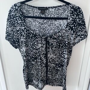 Susan Lawrence Corcet Style Monochrome Patterned Top